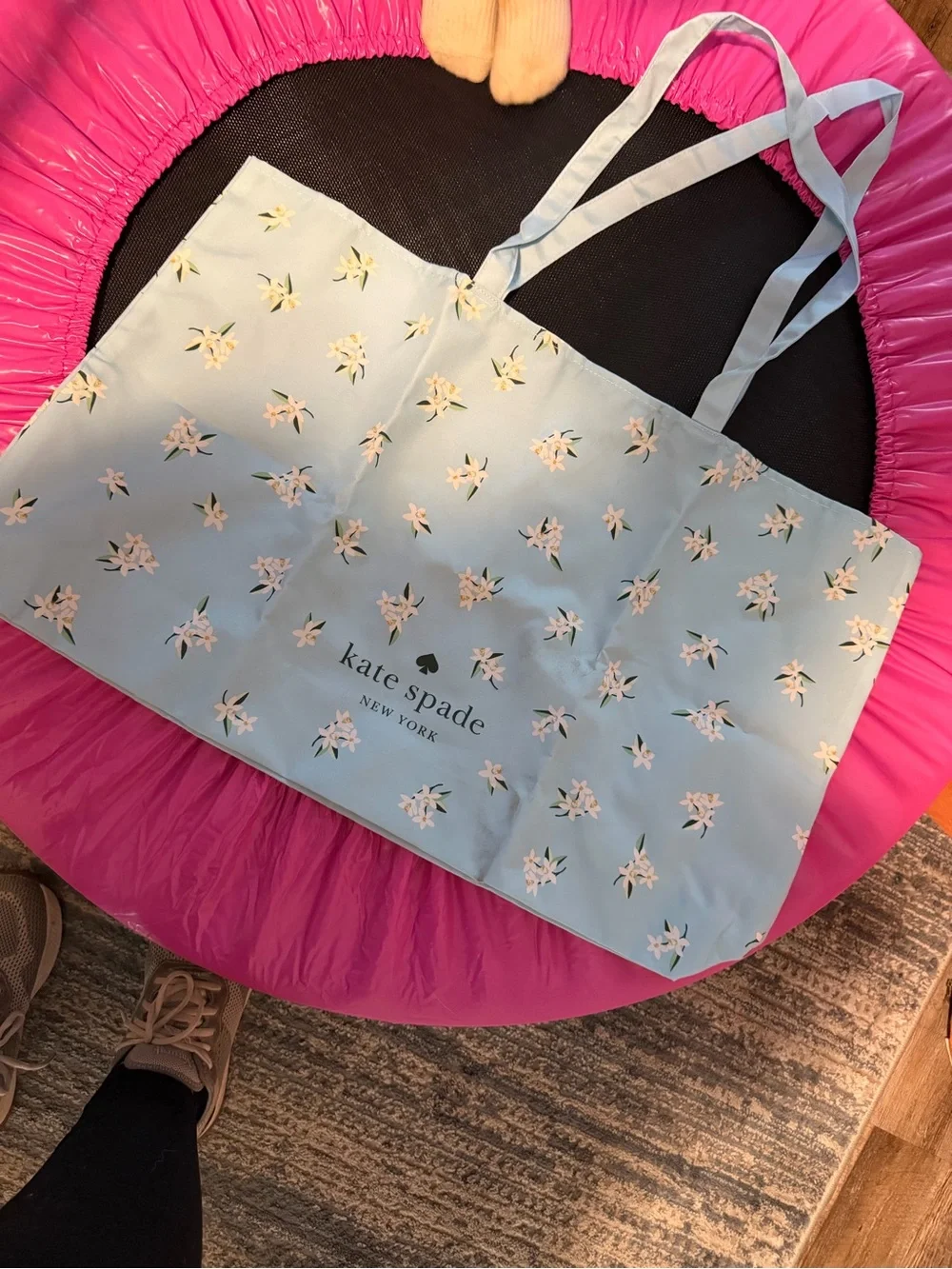 kate spade light blue floral tote